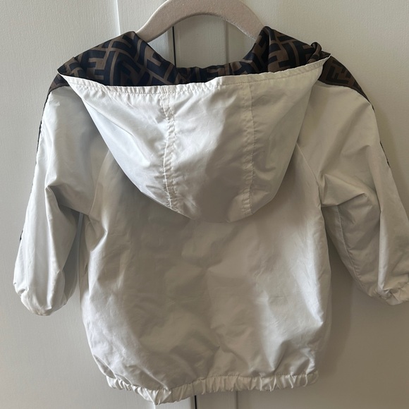 Fendi Kids White and Brown Raincoat - Picture 2 of 6